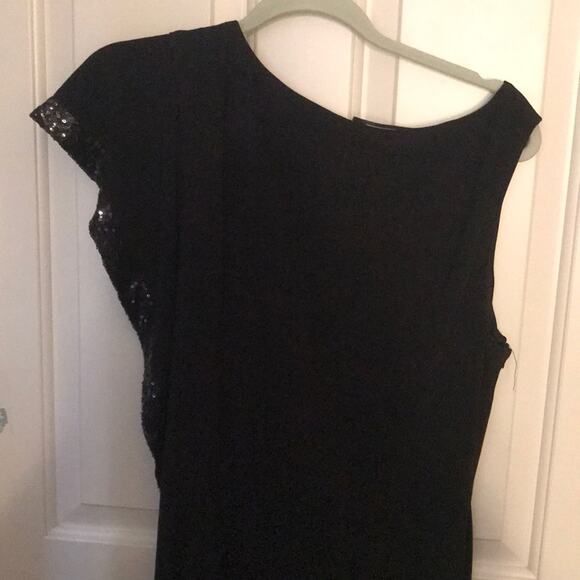 Nightway black sequin evening dress ruffled Large VINTAGE - Picture 13 of 13